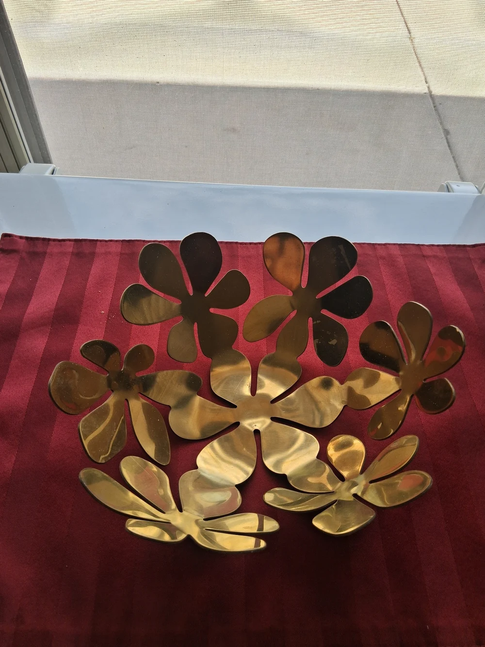 Brass Floral Metal Wall Art - Gold Floral Sculpture